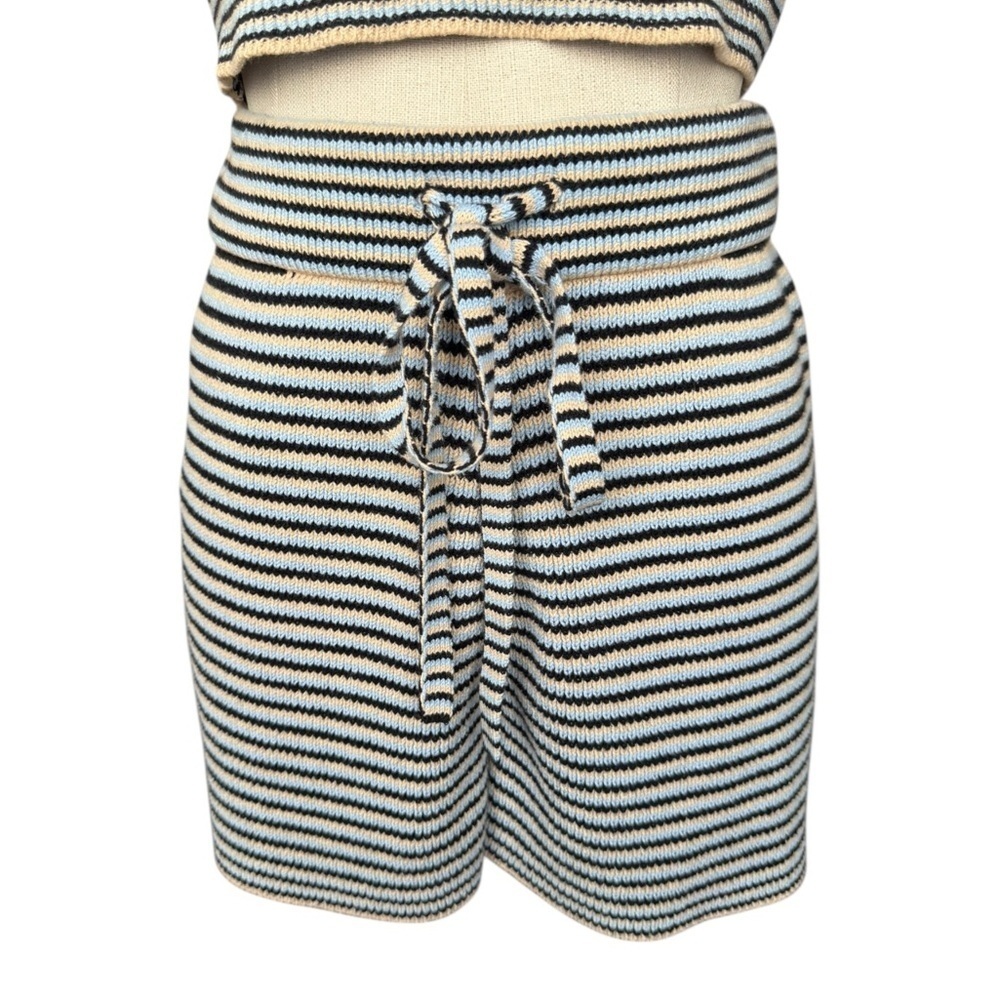 A.L.C. Greyson Stripe Rib-Knit Crop Top &  Billie Short 2pc Set Small - Picture 6 of 13